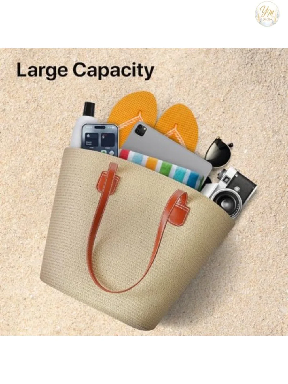 Straw Tote Bag for Women Summer Woven Handwoven Shoulder Beach Travel Purse